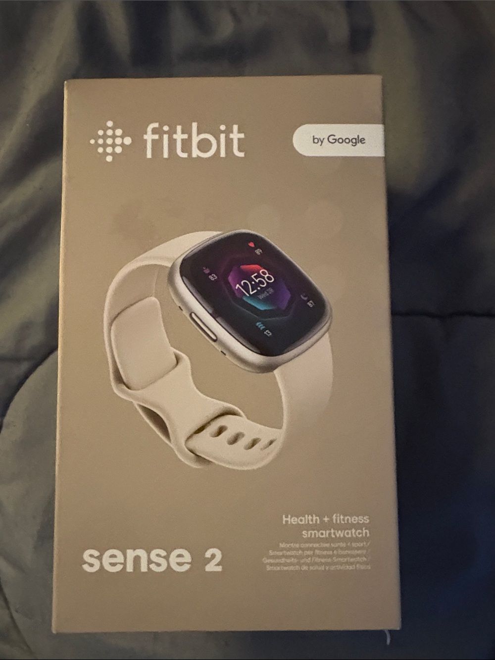 fitbit Sense 2 Smartwatch - Beige Band, Silver Case
